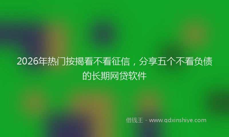 2026年热门按揭看不看征信，分享五个不看负债的长期网贷软件