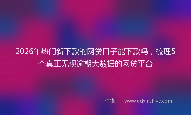 2026年热门新下款的网贷口子能下款吗，梳理5个真正无视逾期大数据的网贷平台