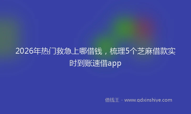 2026年热门救急上哪借钱，梳理5个芝麻借款实时到账速借app
