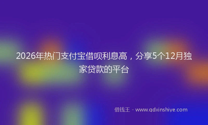 2026年热门支付宝借呗利息高，分享5个12月独家贷款的平台