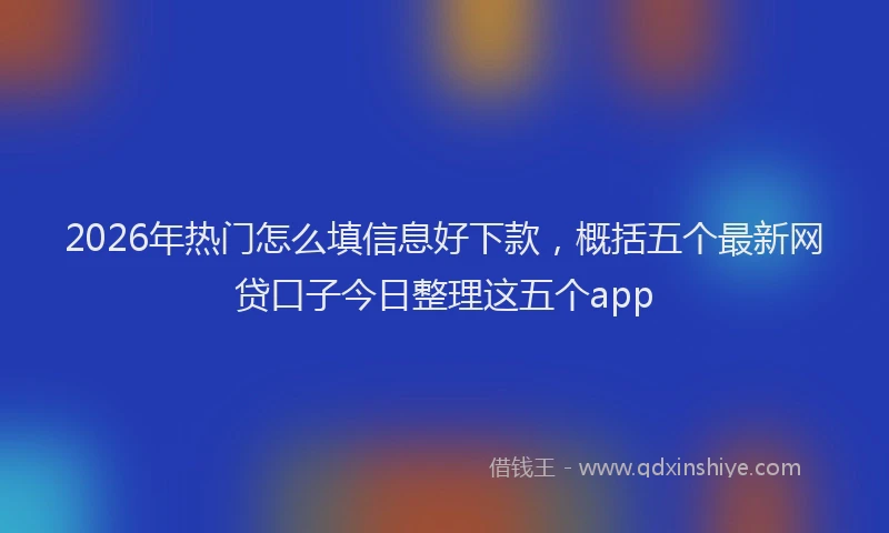 2026年热门怎么填信息好下款，概括五个最新网贷口子今日整理这五个app
