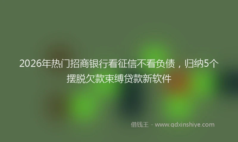 2026年热门招商银行看征信不看负债，归纳5个摆脱欠款束缚贷款新软件