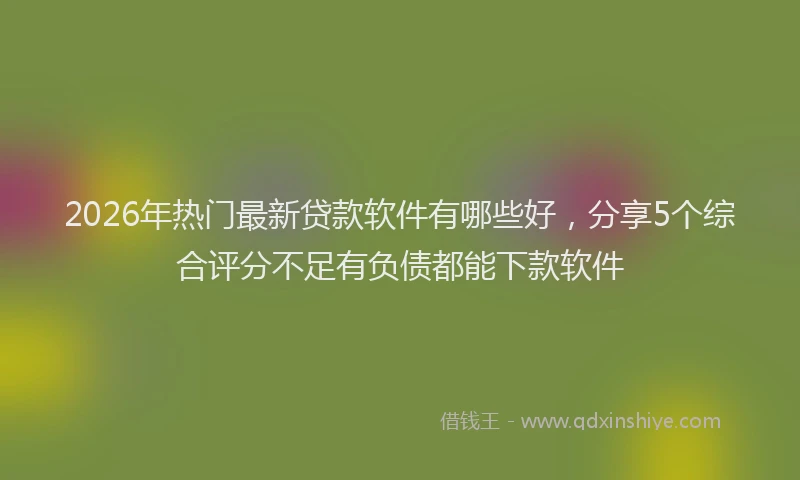 2026年热门最新贷款软件有哪些好，分享5个综合评分不足有负债都能下款软件