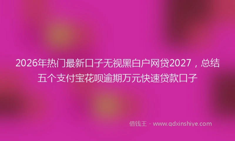 2026年热门最新口子无视黑白户网贷2027，总结五个支付宝花呗逾期万元快速贷款口子