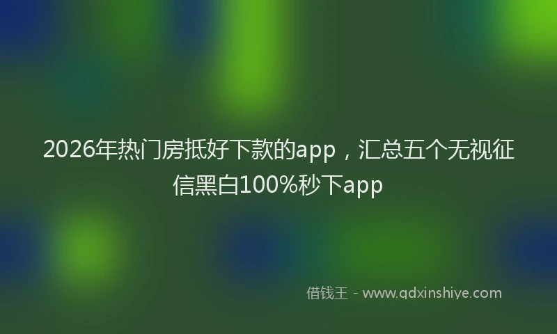 2026年热门房抵好下款的app，汇总五个无视征信黑白100%秒下app