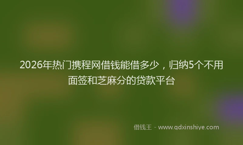 2026年热门携程网借钱能借多少,归纳5个不用面签和芝麻分的贷款平台