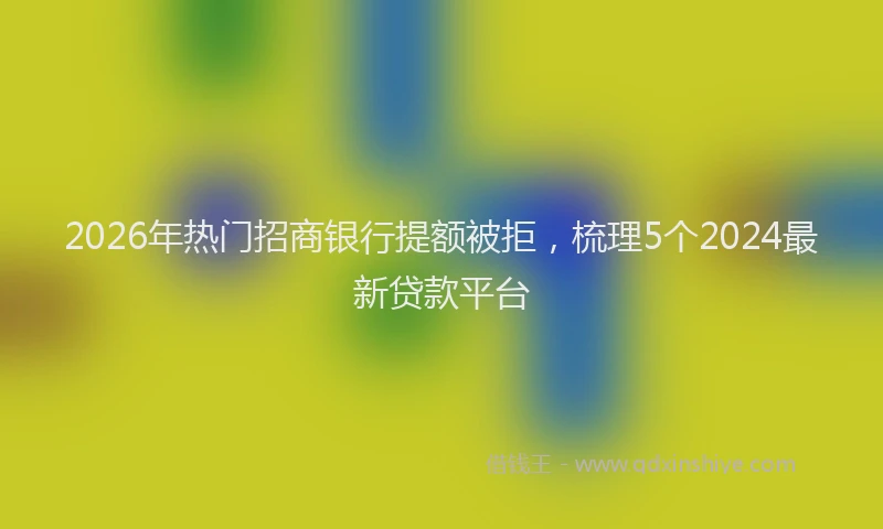 2026年热门招商银行提额被拒，梳理5个2024最新贷款平台