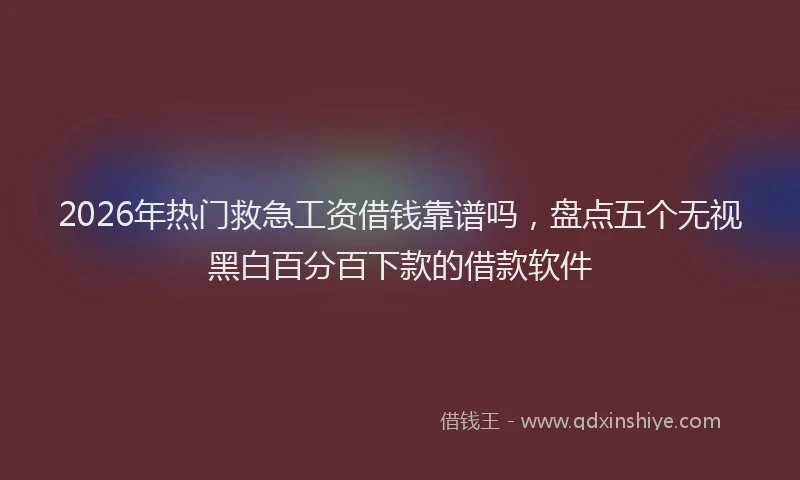 2026年热门救急工资借钱靠谱吗，盘点五个无视黑白百分百下款的借款软件