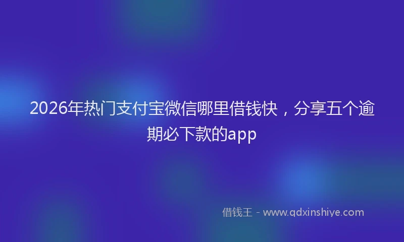 2026年热门支付宝微信哪里借钱快，分享五个逾期必下款的app