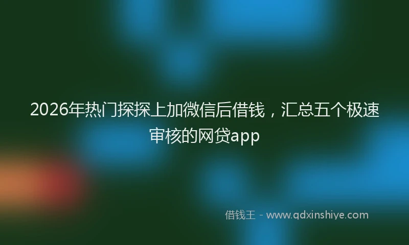 2026年热门探探上加微信后借钱，汇总五个极速审核的网贷app