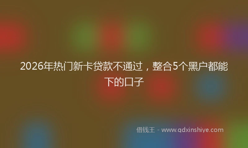 2026年热门新卡贷款不通过，整合5个黑户都能下的口子