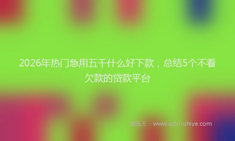 2026年热门急用五千什么好下款，总结5个不看欠款的贷款平台
