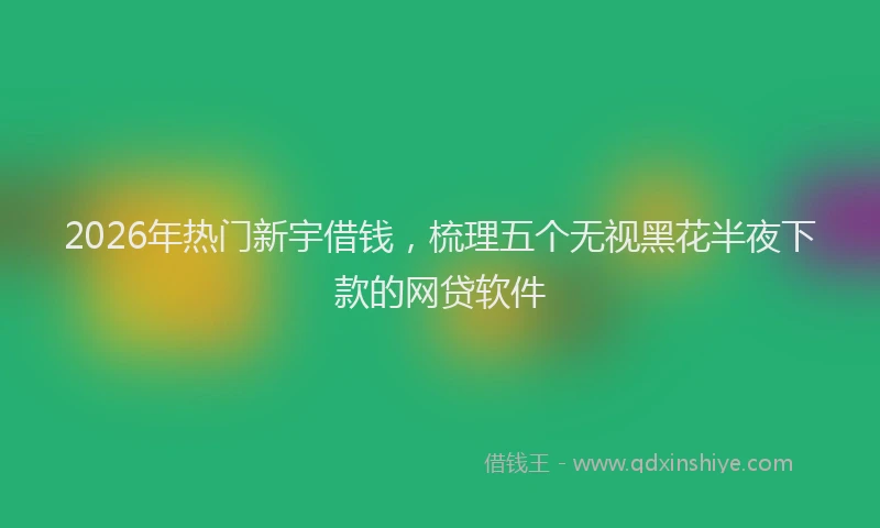 2026年热门新宇借钱，梳理五个无视黑花半夜下款的网贷软件