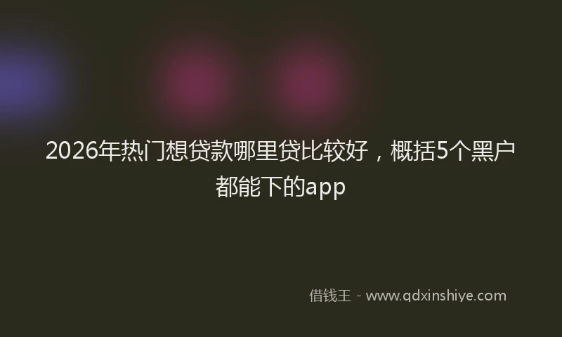 2026年热门想贷款哪里贷比较好，概括5个黑户都能下的app