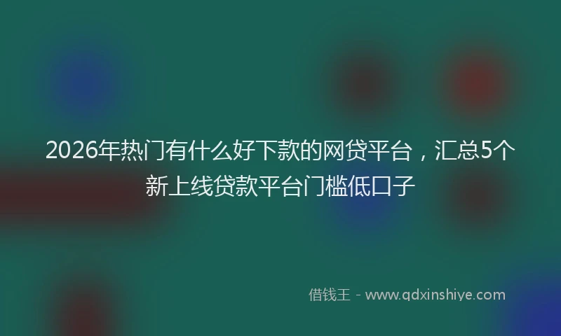 2026年热门有什么好下款的网贷平台，汇总5个新上线贷款平台门槛低口子