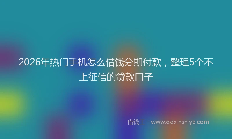 2026年热门手机怎么借钱分期付款，整理5个不上征信的贷款口子