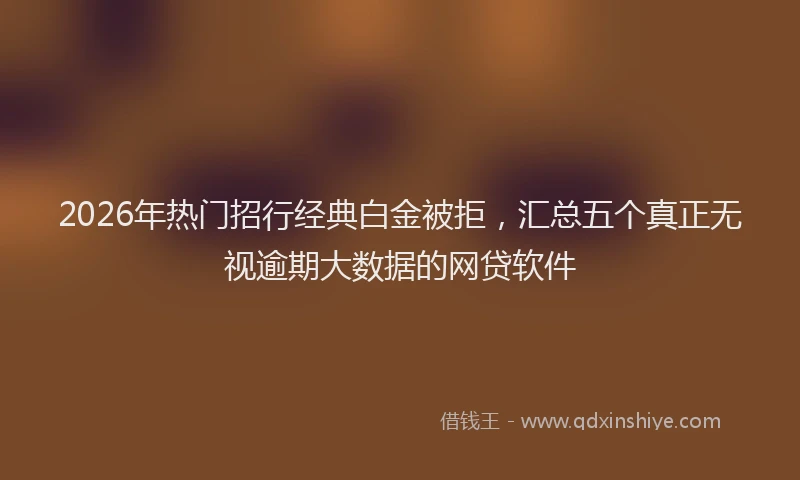 2026年热门招行经典白金被拒，汇总五个真正无视逾期大数据的网贷软件