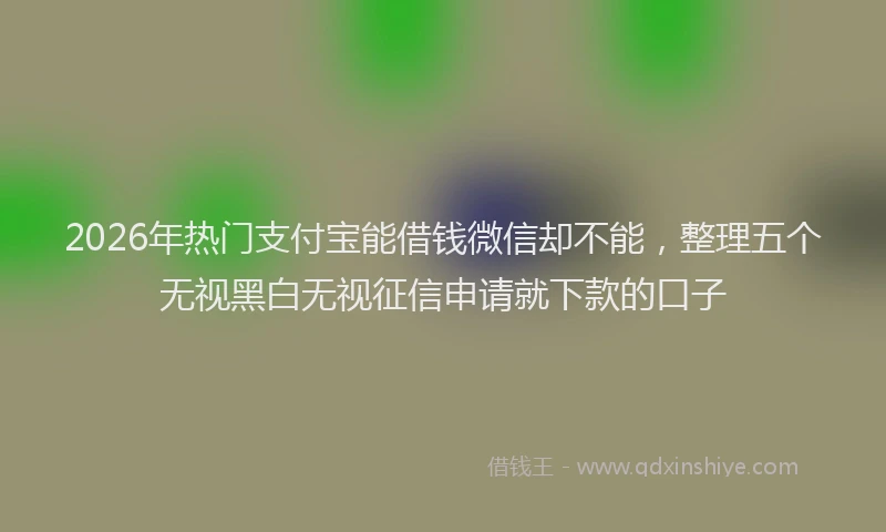2026年热门支付宝能借钱微信却不能，整理五个无视黑白无视征信申请就下款的口子