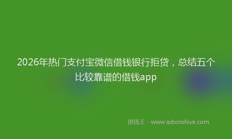 2026年热门支付宝微信借钱银行拒贷，总结五个比较靠谱的借钱app