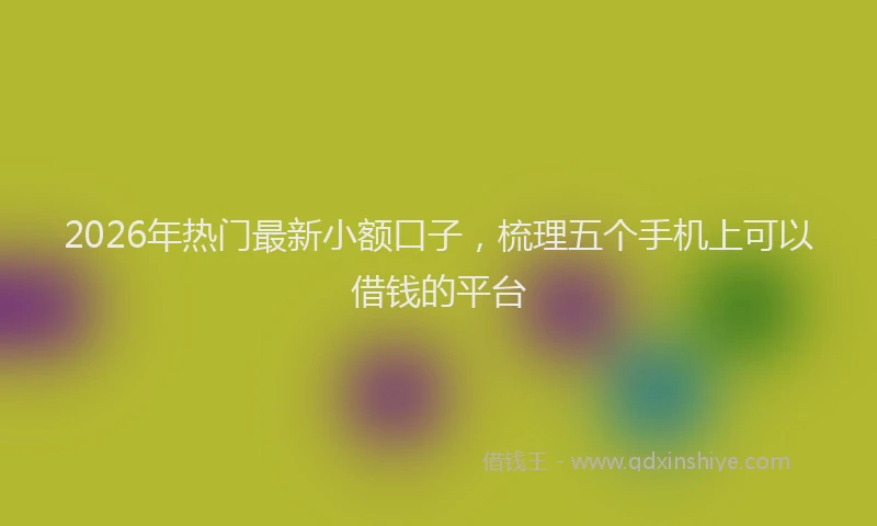2026年热门最新小额口子，梳理五个手机上可以借钱的平台