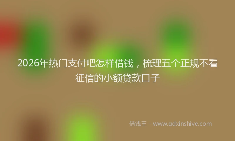 2026年热门支付吧怎样借钱，梳理五个正规不看征信的小额贷款口子