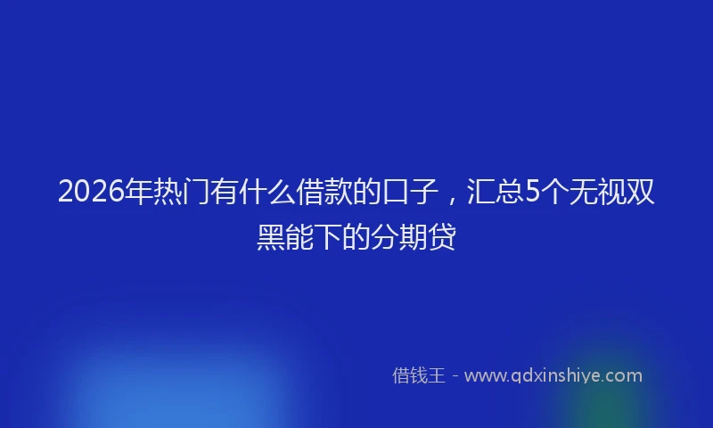 2026年热门有什么借款的口子，汇总5个无视双黑能下的分期贷