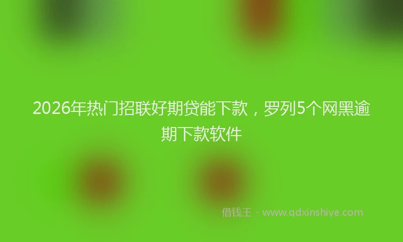 2026年热门招联好期贷能下款，罗列5个网黑逾期下款软件