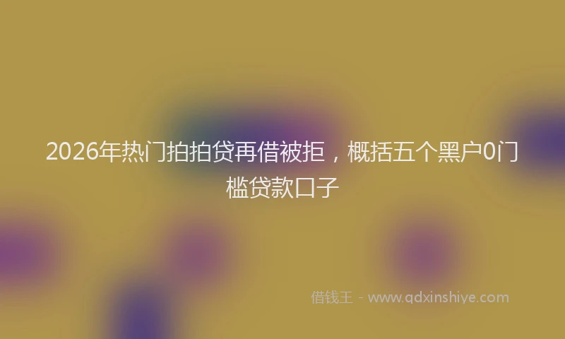 2026年热门拍拍贷再借被拒，概括五个黑户0门槛贷款口子