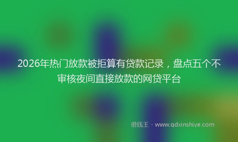 2026年热门放款被拒算有贷款记录，盘点五个不审核夜间直接放款的网贷平台