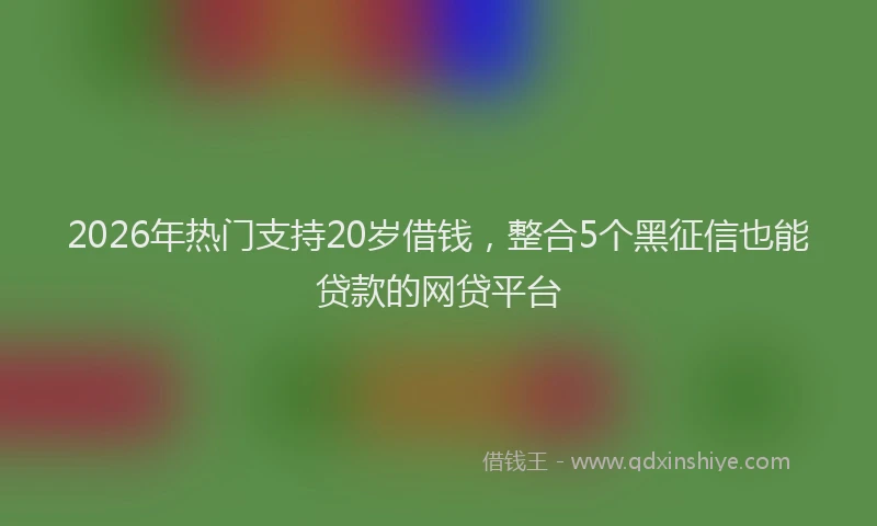 2026年热门支持20岁借钱，整合5个黑征信也能贷款的网贷平台