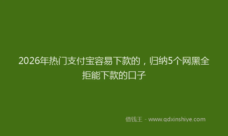2026年热门支付宝容易下款的，归纳5个网黑全拒能下款的口子