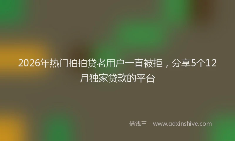 2026年热门拍拍贷老用户一直被拒，分享5个12月独家贷款的平台