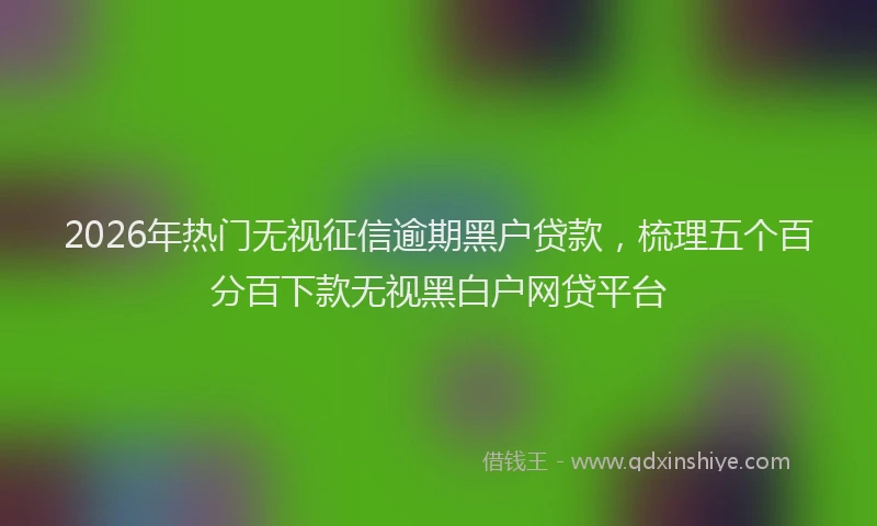 2026年热门无视征信逾期黑户贷款，梳理五个百分百下款无视黑白户网贷平台