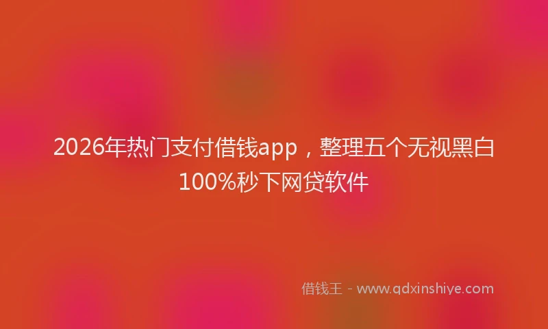 2026年热门支付借钱app，整理五个无视黑白100%秒下网贷软件