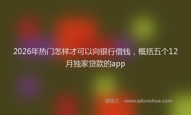 2026年热门怎样才可以向银行借钱,概括五个12月独家贷款的app