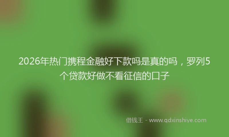 2026年热门携程金融好下款吗是真的吗，罗列5个贷款好做不看征信的口子