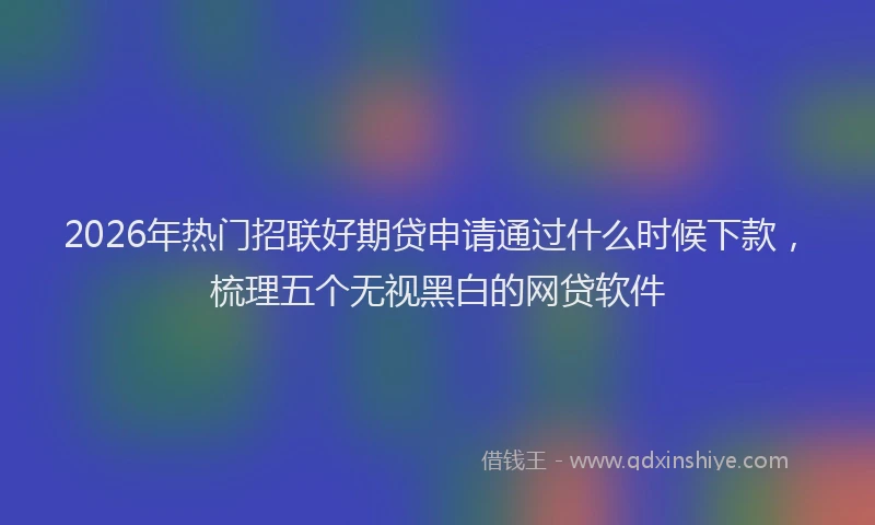 2026年热门招联好期贷申请通过什么时候下款，梳理五个无视黑白的网贷软件