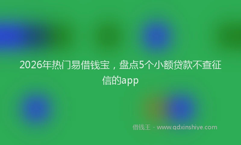 2026年热门易借钱宝，盘点5个小额贷款不查征信的app