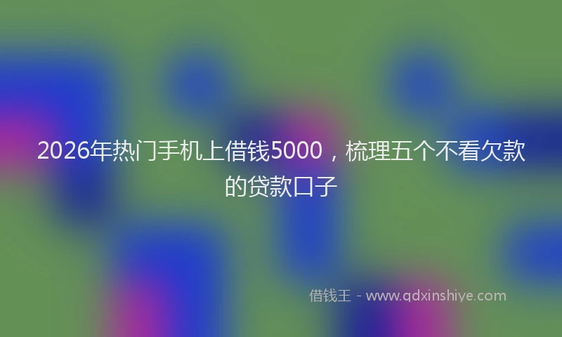 2026年热门手机上借钱5000,梳理五个不看欠款的贷款口子