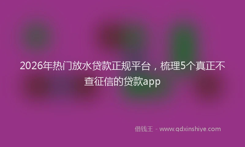 2026年热门放水贷款正规平台，梳理5个真正不查征信的贷款app