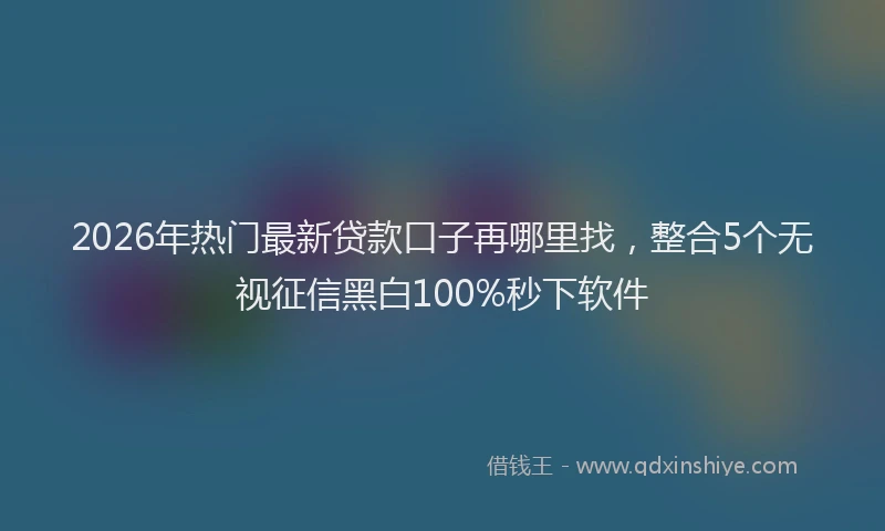 2026年热门最新贷款口子再哪里找,整合5个无视征信黑白100%秒下软件