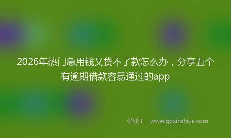 2026年热门急用钱又贷不了款怎么办，分享五个有逾期借款容易通过的app