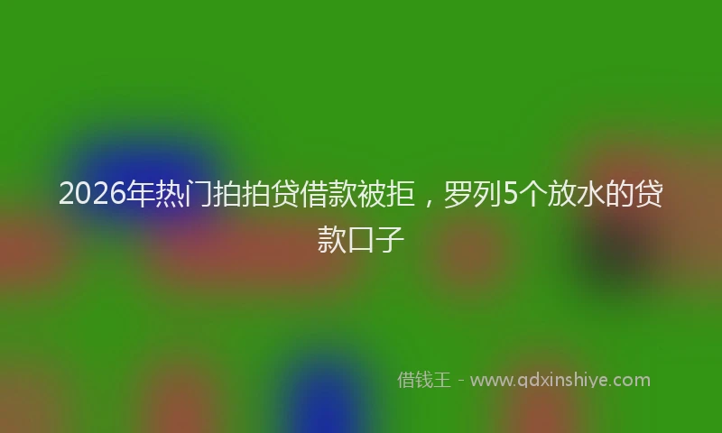 2026年热门拍拍贷借款被拒，罗列5个放水的贷款口子
