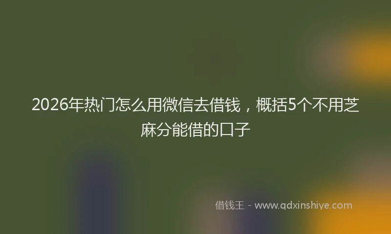 2026年热门怎么用微信去借钱，概括5个不用芝麻分能借的口子