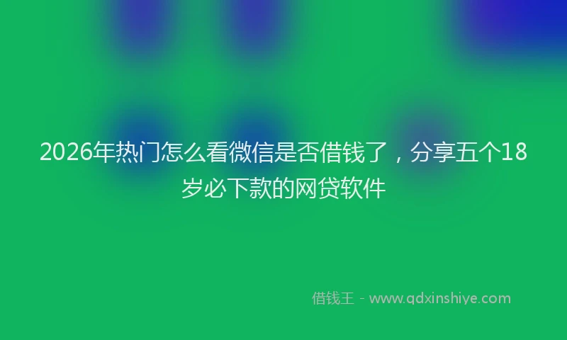 2026年热门怎么看微信是否借钱了，分享五个18岁必下款的网贷软件