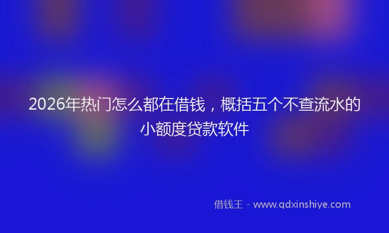 2026年热门怎么都在借钱，概括五个不查流水的小额度贷款软件