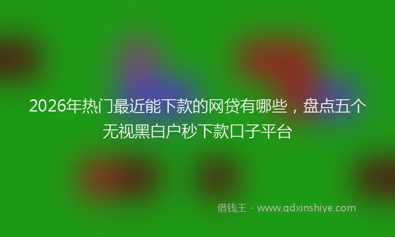 2026年热门最近能下款的网贷有哪些,盘点五个无视黑白户秒下款口子平台