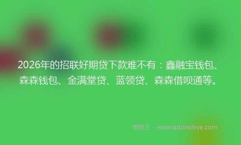 2026年的招联好期贷下款难不有：鑫融宝钱包、森森钱包、金满堂贷、蓝领贷、森森借呗通等。
