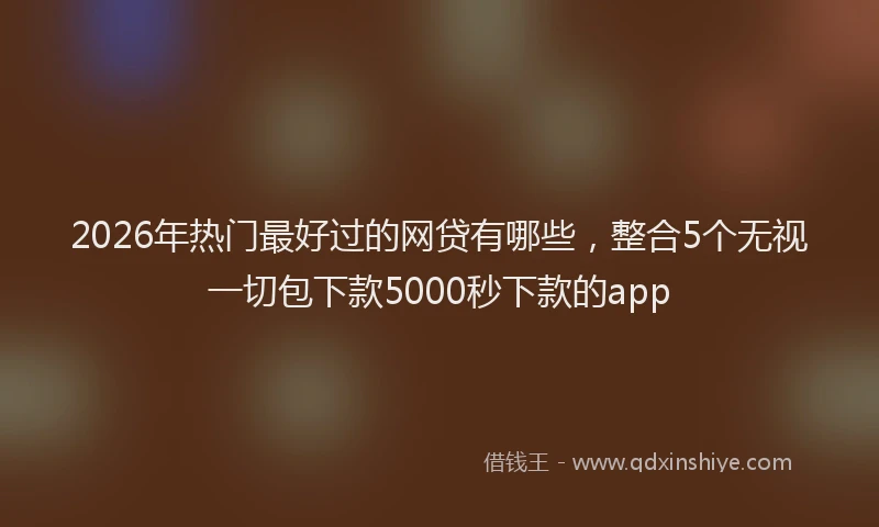 2026年热门最好过的网贷有哪些，整合5个无视一切包下款5000秒下款的app