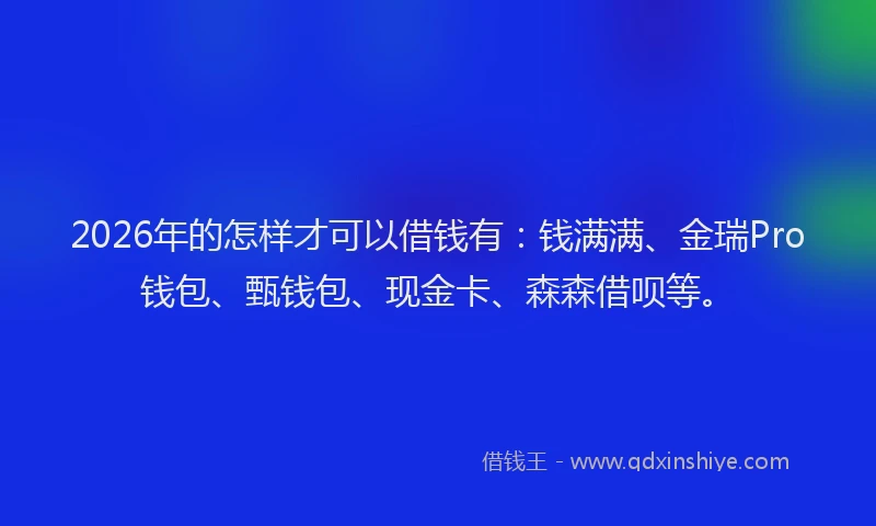 2026年的怎样才可以借钱有：钱满满、金瑞Pro钱包、甄钱包、现金卡、森森借呗等。